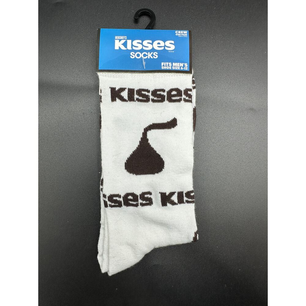 Hershey’s Kisses Socks Mens 6-12 Crew Novelty Candy Socks White New